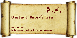 Umstadt Ambrózia névjegykártya